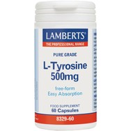 Lamberts L-Tyrosine Συμπληρώματα Διατροφής Τυροσίνης για Βελτίωση της Διάθεσης & Αύξησης των Επιπέδων Ενέργειας 500mg, 60tabs