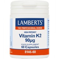 Lamberts Vitamin K2 Συμπλήρωμα Διατροφής Βιταμίνης Κ2 που Βοηθά στη Φυσιολογική Πήξη του Αίματος & τη Διατήρηση της Υγείας των Οστών 90μg, 60caps