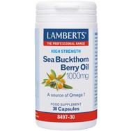 Lamberts Sea Buckthorn Συμπλήρωμα Διατροφής Εκχυλίσματος Ιπποφαούς για Ενέργεια, Τόνωση Ισχυρό Ανοσοποιητικό με Αντιοξειδωτικές Ιδιότητες 1000mg, 30caps