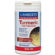 Lamberts Turmeric Fast Release Συμπλήρωμα Διατροφής Εκχυλίσματος Κουρκουμίνης Άμεσης Αποδέσμευσης Υψηλής Ισχύος για την Αντιμετώπιση των Χρόνιων Φλεγμονών 10.000mg, 120tabs