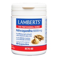 Lamberts Ashwagandha 6000mg Συμπλήρωμα Διατροφής που Συμβάλλει στην Φυσιολογική Λειτουργία του Ανοσοποιητικού Συστήματος 60caps