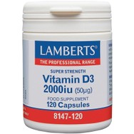 Lamberts Vitamin D3 Συμπλήρωμα Διατροφής με Βιταμίνη D3 για την Καλή Λειτουργία των Οστών & Ανοσοποιητικού 2000iu, 120caps