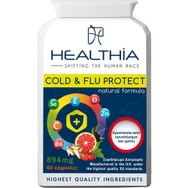 Healthia Cold & Flu Protect 894mg Συμπλήρωμα Διατροφής Βιταμινών, Μετάλλων, Εκχυλίσματος Βοτάνων & Προβιοτικών για την Ενίσχυση του Ανοσοποιητικού Συστήματος, Πρόληψη & Αντιμετώπιση της Γρίπης & του Κρυολογήματος 60caps