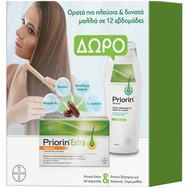 Priorin Πακέτο Προσφοράς Extra Supplement 60caps & Δώρο Gentle Cleansing Shampoo for Normal, Dry Hair 200ml