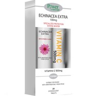 Power Health Promo Echinacea Extra 100mg, 20 Effer.tabs & Vitamin C 500mg, 20 Effer.tabs,Συμπλήρωμα Διατροφής με Εχινάκεια Βιταμίνη C & Ψευδάργυρο για Ενίσχυση του Ανοσοποιητικού με Γεύση Λεμόνι & Συμπλήρωμα Διατροφής με Βιταμίνη C για Ενίσχυση του Α
