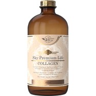 Sky Premium Life Collagen Συμπλήρωμα Διατροφής με Υδρολυμένο Κολλαγόνο Τύπου Ι, Υαλουρονικό Οξύ, Βιταμίνες Συμπλέγματος B, Βιταμίνη C, Ψευδάργυρο & Χαλκό σε Πόσιμο Υγρό για Λαμπερό Δέρμα, Γερά Μαλλιά & Νύχια με Γεύση Φράουλα 480ml