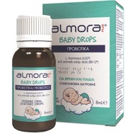 Elpen Almora Plus Baby Probiotics Drops Συμπλήρωμα Διατροφής Προβιοτικών για την Ανακούφιση των Βρεφικών Κολικών & την Καλή Υγεία του Γαστρεντερικού σε Σταγόνες 8ml