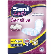 Sani Sensitive Lady No5 Super Διακριτικές Σερβιέτες για Ελαφριά Μορφή Ακράτειας 20 Τεμάχια