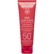 Apivita Bee Sun Safe Hydra Sensitive Soothing Face Cream Spf50+ Light Texture Καταπραϋντική Κρέμα Προσώπου Ελαφριάς Υφής, Πολύ Υψηλής Αντηλιακής Προστασίας για Ευαίσθητες Επιδερμίδες με Χαμομήλι & Πρόπολη 50ml