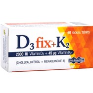 Uni-Pharma D3 Fix 2000iu + K2 45mg Συμπλήρωμα Διατροφής με Βιταμίνη D3 για την Καλή Λειτουργία των Οστών & Ανοσοποιητικού & Κ2 για τη Φυσιολογική Πήξη του Αίματος 60tabs