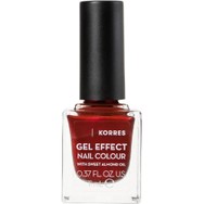 Korres Gel Effect Nail Colour Βερνίκι Νυχιών με Αμυγδαλέλαιο για Έντονη Λάμψη & Μεγάλη Διάρκεια 11ml - 58 Velour Red