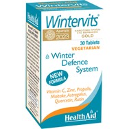 Health Aid Wintervits Συμπλήρωμα Διατροφής Βιταμίνης C, Ψευδάργυρου, Πρόπολης & Εκχυλίσματος Βοτάνων για Ενίσχυση του Ανοσοποιητικού Συστήματος Κατά της Γρίπης & του Κρυολογήματος 30tabs