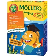 Moller’s Ω3 Kids Fish Orange-Lemon Συμπλήρωμα Διατροφής Ω3 για Παιδιά σε Ζελεδάκια Σχήματος Ψαριού με Γεύση Πορτοκάλι-Λεμόνι 36 Softgels