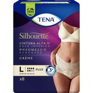 Tena Silhouette Plus Creme Underwear Ψηλόμεσο Εσώρουχο για Μέτρια Έως Βαριά Ακράτεια σε Κρεμ Χρώμα 8 Τεμάχια - Large