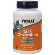 Now Foods GTF Chromium 200mcg Yeast Free Vegetarian Συμπλήρωμα Διατροφής που Ρυθμίζει τα Επίπεδα Γλυκόζης στο Αίμα 250tabs