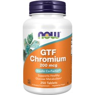 Now Foods GTF Chromium 200mcg Συμπλήρωμα Διατροφής Χρωμίου ως Παράγοντας Ανοχής Γλυκόζης (GTF) για τη Διατήρηση των Φυσιολογικών Επιπέδων Σακχάρου στο Αίμα & Αποδοτικότερη Διαχείριση του Βάρους 200tabs