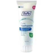 TePe Pure Toothpaste Unflavoured 1450ppm for Very Sensitive & Dry Mouth Φθοριούχος Οδοντόκρεμα Χωρίς Γεύση για Πολύ Ευαίσθητο & Ξηρό Στόμα 75ml