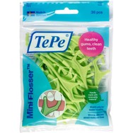 Tepe Good Mini Flosser Quick & Easy Flossing Οδοντικό Νήμα με Λαβή για Απαλό & Αναποτελεσματικό Καθαρισμό Ανάμεσα στα Δόντια 36 Τεμάχια