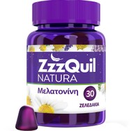 ZzzQuil Melatonin Συμπλήρωμα Διατροφής με Μελατονίνη, Εκχύλισμα Βοτάνων & Βιταμίνη Β6 για Γρηγορότερο & Ποιοτικότερο Ύπνο με Φυσική Γεύση Φρούτα του Δάσους 30 Ζελεδάκια