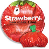 Bear Fruits Strawberry Detangle & Shine Hair Mask Μάσκα Περιποίησης με Εκχύλισμα Φράουλας για Ευκολοχτένιστα & Λαμπερά Μαλλιά 20ml & Σκουφάκι Εφαρμογής 1 Τεμάχιο