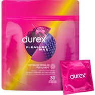 Durex Pleasure Max Regular Fit Προφυλακτικά με Κουκίδες & Ραβδώσεις για Μεγαλύτερη Απόλαυση 30 Τεμάχια