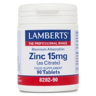 Lamberts Zinc Συμπλήρωμα Διατροφής με Κιτρικό Ψευδάργυρο 15mg (as Citrate) 90tabs