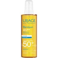 Uriage Bariesun Satin Finish Dry Oil Spray Spf50+ Αντηλιακό Ξηρό Λάδι Σώματος & Μαλλιών σε Spray, Πολύ Υψηλής Προστασίας, Κατάλληλο για Ευαίσθητες Επιδερμίδες 200ml