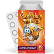 EasyVit EasyFishoil Beta Glucan Παιδικό Συμπλήρωμα Διατροφής με Ωμέγα 3, Β-γλυκάνες για τις Καθημερινές Ανάγκες των Παιδιών με Γεύση Φρούτων 30 Ζελεδάκια