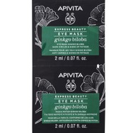 Apivita Express Beauty Ginkgo Biloba Eye Mask Μάσκα Ματιών για την Αντιμετώπιση των Μαύρων Κύκλων - Σακούλων με Γκίνγκο Μπιλόμπα 2x2ml