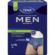 Tena Men Active Fit Pants Plus Ανδρικά Εσώρουχα Ακράτειας για Μεγάλη Διαρροή Ούρων 8 Τεμάχια - Large / XLarge