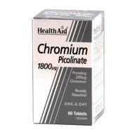 Health Aid Chromium Picolinate 1800 μg Προωθεί Τον Μεταβολισμό Των Υδατανθράκων Των Λιπών & Των Πρωτεϊνών 60Ταμπλέτες