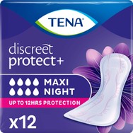 Tena Discreet Protect+ Maxi Night Σερβιέτες Νυκτός για Βαριάς Μορφής Ακράτεια 12 Τεμάχια