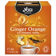 Yogi Tea Ginger Orange with Cinnamon & Vanilla Αφέψημα από Μείγμα Βοτάνων, Μπαχαρικών & Φρούτων Αγιουβέρδα για Ενέργεια & Τόνωση 12 Teabags x 1.8gr