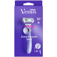 Gillette Venus Deluxe Smooth Swirl Flexi Ball 1 Μηχανή & 1 Ανταλλακτικό - Γυναικεία Ξυριστική Μηχανή με 5 Λεπίδες, Επίστρωση Diamond για Επιπλέον Απαλότητα & Βάση Ντουζ