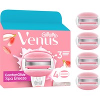 Gillette Venus ComfortGlide Spa Breeze, 4 Τεμάχια - Ανταλλακτικές Κεφαλές Ξυρίσματος με 3 Λεπίδες & 2 Λιπαντικές Μπάρες για Εξαιρετικά Βαθύ Ξύρισμα