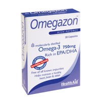 Health Aid Omegazon 750mg 30caps - Συμπλήρωμα Διατροφής Ιχθυελαίου Διπλής Μοριακής Απόσταξης, Χωρίς να Αφήνει την Επίγευση Ψαριού