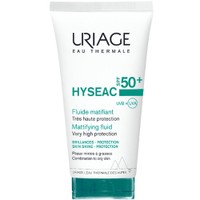 Uriage Hyseac Fluid Very High Protection Moisturizes Spf50+, 50ml - Ματ Ενυδατική Κρέμα Προσώπου Πολύ Υψηλής Αντηλιακής Προστασίας για Μικτές Λιπαρές Επιδερμίδες