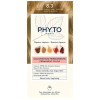 Phyto Permanent Hair Color Kit 1 Τεμάχιο - 8.3 Ανοιχτό Ξανθό Χρυσό - Μόνιμη Βαφή Μαλλιών με Φυτικές Χρωστικές, Χωρίς Αμμωνία