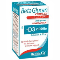 Health Aid Beta Glucan Complex 30veg.caps - Συμπλήρωμα Διατροφής με Βιταμίνη D3, Σελήνιο & Ψευδάργυρο που Συμβάλλουν στη Φυσιολογική Λειτουργία του Ανοσοποιητικού Συστήματος