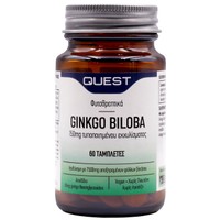 Quest Ginkgo Biloba 150mg Συμπλήρωμα Διατροφής Ισοδύναμο με 7500mg Αποξηραμένων Φύλλων Βοτάνων 60tabs