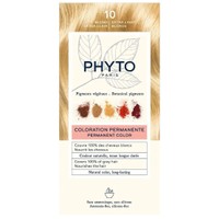 Phyto Permanent Hair Color Kit 1 Τεμάχιο - 10 Κατάξανθο Πλατινέ - Μόνιμη Βαφή Μαλλιών με Φυτικές Χρωστικές, Χωρίς Αμμωνία