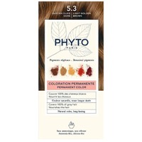 Phyto Permanent Hair Color Kit 1 Τεμάχιο - 5.3 Καστανό Ανοιχτό Χρυσό - Μόνιμη Βαφή Μαλλιών με Φυτικές Χρωστικές, Χωρίς Αμμωνία