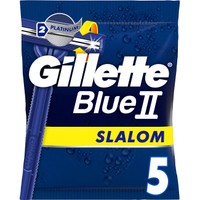 Gillette Blue II Slalom Men's Disposable Razors 5 Τεμάχια - Ανδρικά Ξυραφάκια με 2 Λεπίδες & Κινούμενη Κεφαλή 30°