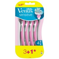 Gillette Venus Sensitive 4 Τεμάχια - Γυναικεία Ξυραφάκια Μίας Χρήσης για Ευαίσθητες Επιδερμίδες