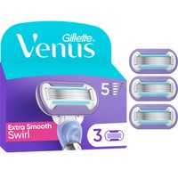 Gillette Venus Deluxe Smooth Swirl 3 Τεμάχια - Ανταλλακτικές Κεφαλές Ξυρίσματος με 5 Λεπίδες που Διαρκούν Έως 30 Ημέρες