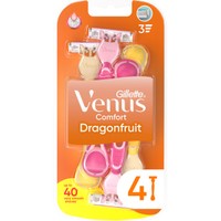 Gillette Venus Comfort Dragonfruit 4 Τεμάχια - Γυναικείες Ξυριστικές Μηχανές Μίας Χρήσης με Αρωματική Λαβή