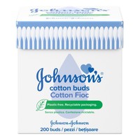 Johnson's Baby Cotton Buds 200 Τεμάχια - Μπατονέτες  Από 100% Βαμβάκι