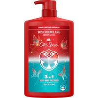 Old Spice Tomorrowland Special Edition Rockstar 3 in 1 Shower Gel & Shampoo 1L - Σαμπουάν με Άρωμα Μεγάλης Διάρκειας από Κίτρο, Έντονο Περγαμόντο & Τραγανό Μήλο σε Συνδυασμό με Ξυλώδεις Νότες, με Αντλία