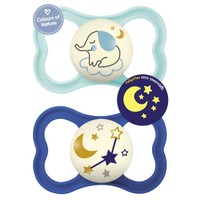 Mam Air Night Silicone Soother 6-16m+ Κωδ 217S 1 Τεμάχιο - Τιρκουάζ/ Μπλε - Ορθοδοντική Πιπίλα Σιλικόνης που Λάμπει στο Σκοτάδι από 6-16 Μηνών