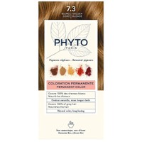 Phyto Permanent Hair Color Kit 1 Τεμάχιο - 7.3 Ξανθό Χρυσό - Μόνιμη Βαφή Μαλλιών με Φυτικές Χρωστικές, Χωρίς Αμμωνία